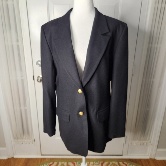 Women's Pendleton Classic 100% Virgin Wool Black Jacket Blazer Size 12 - Picture 1 of 6